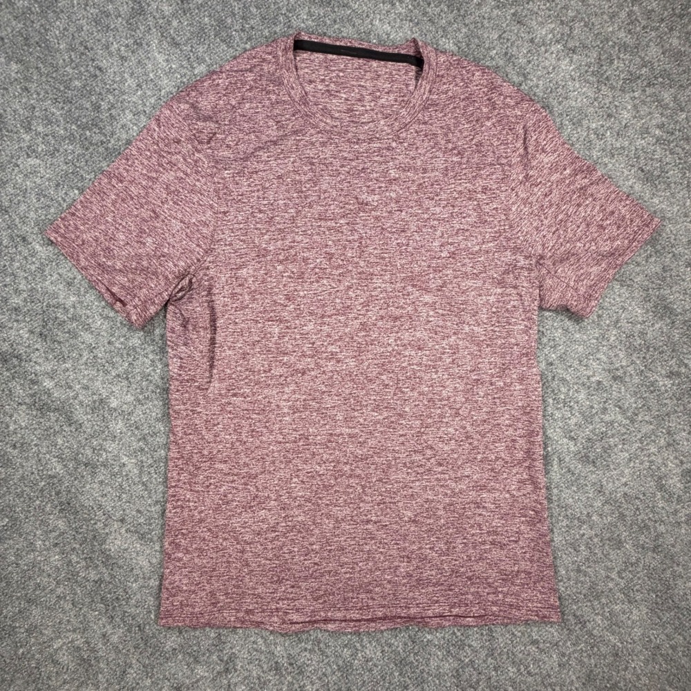 Lululemon Metal Vent Tech Mens S/S Shirt Maroon‎ Heathered Red Size M 0585